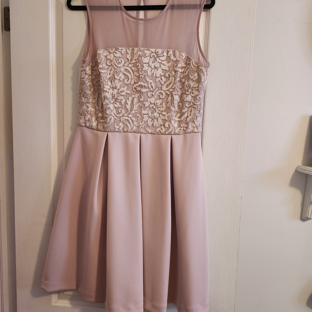 SD Collection Blush and Gold Formal Dress